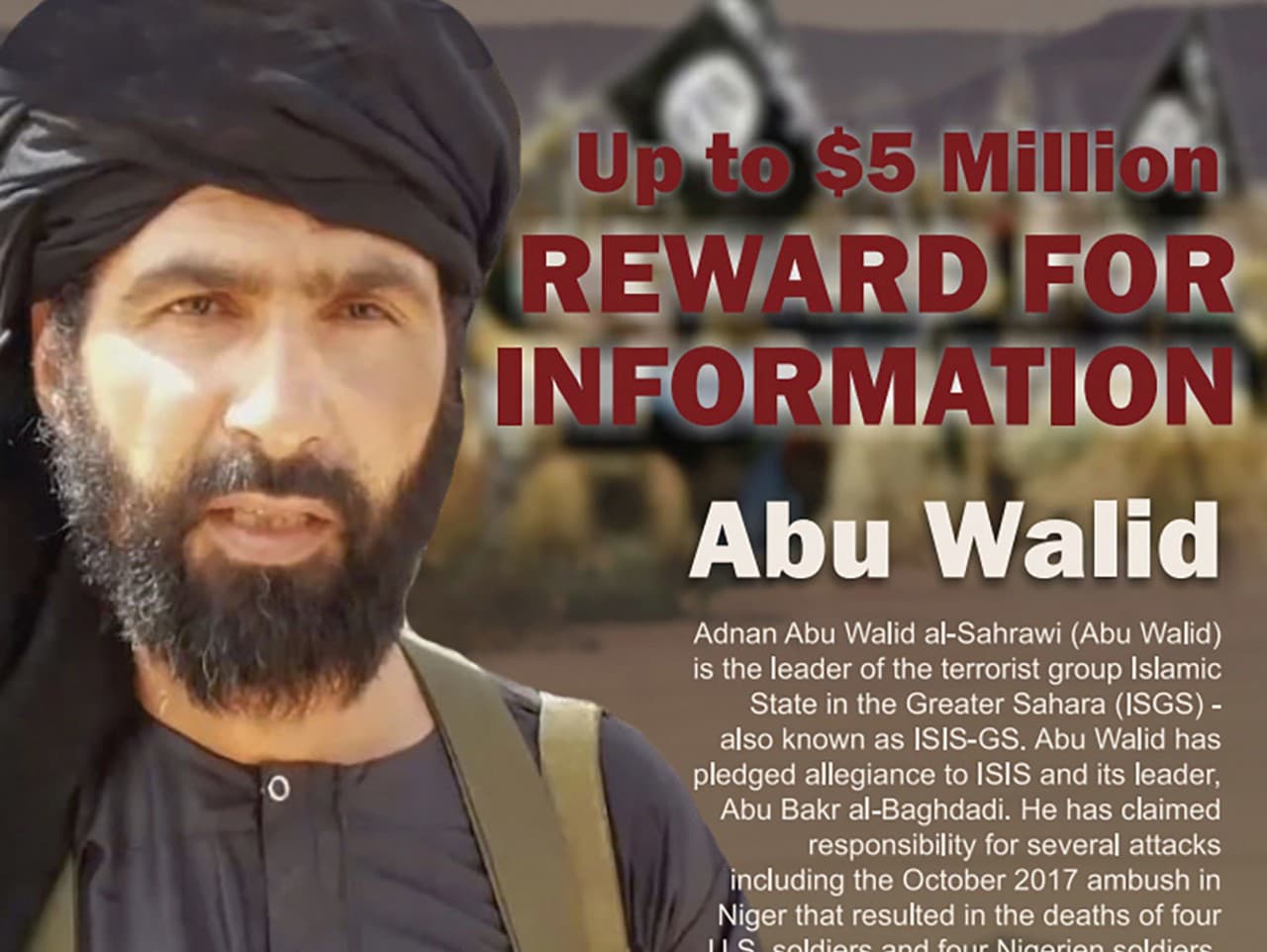 Na nedatovanej snímke vodca džihádistickej skupiny Islamský štát Veľkej Sahary (ISGS) Adnán abú Walíd Sahráví, ktorého zabili francúzske jednotky.