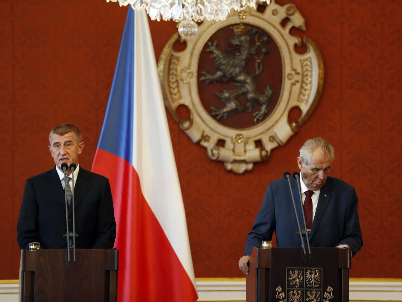 Český prezident Miloš Zeman a premiér Andrej Babiš
