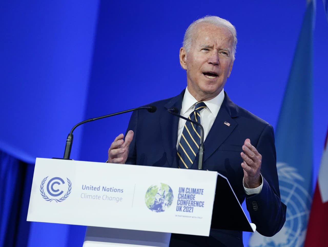 Americký prezident Joe Biden počas príhovoru na summite v Glasgowe