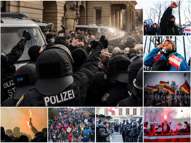 Protesty v Nemecku a Rakúsku