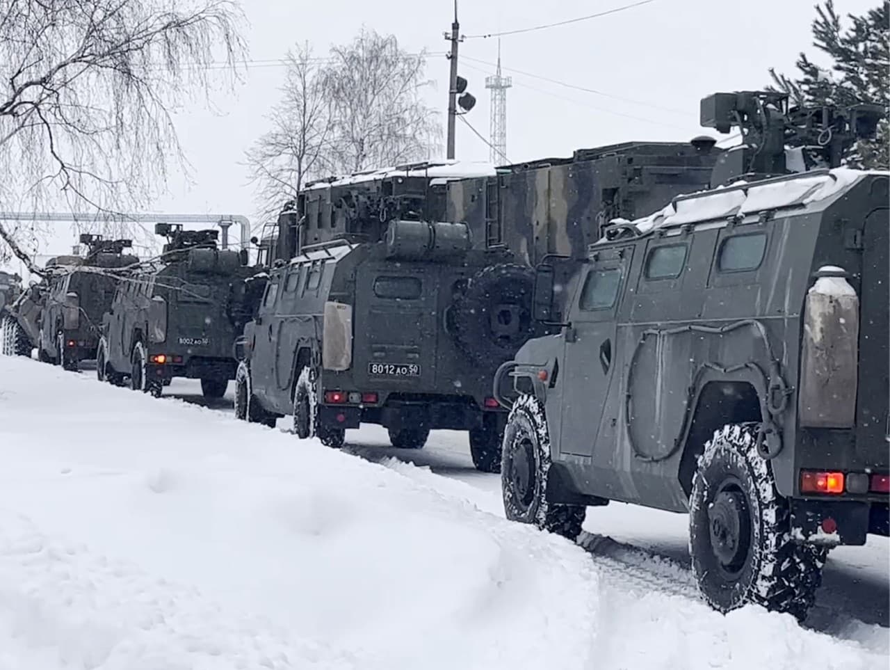 Ruské mierové jednotky pri príchode do Kazachstanu