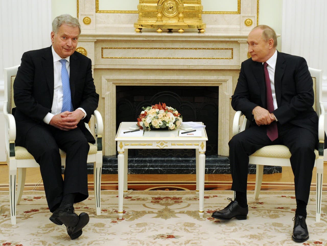 Fínsky prezident Sauli Niinistö a ruský prezident Vladimir Putin