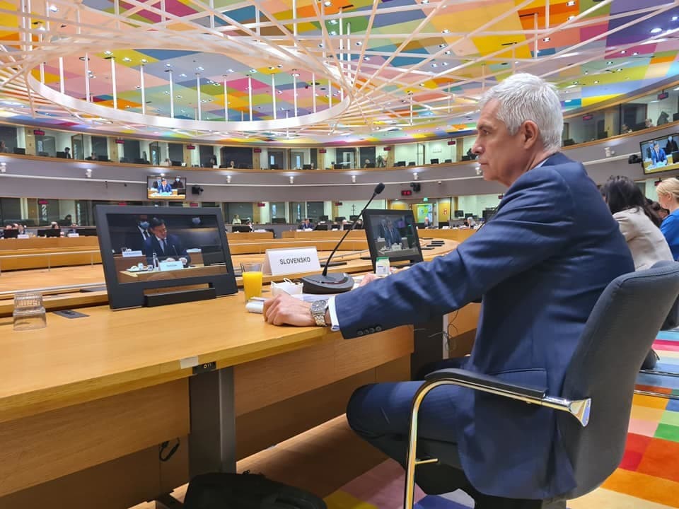 Ivan Korčok na zasadnutí v Bruseli