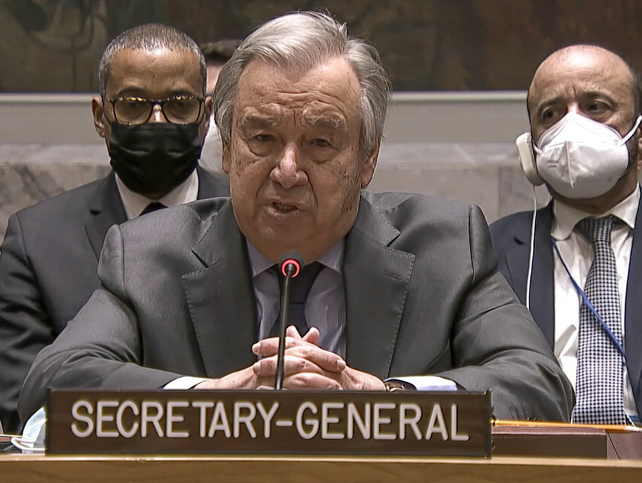 Šéf OSN António Guterres počas rokovania BR OSN