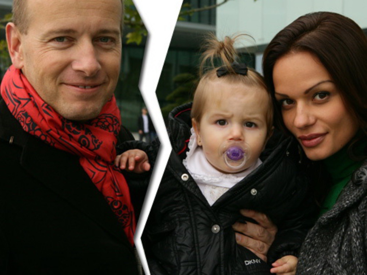 Boris Kollár s Andreou a s ich spoločnou dcérou Sara Zoe v čase, keď žili ako šťastná rodina.