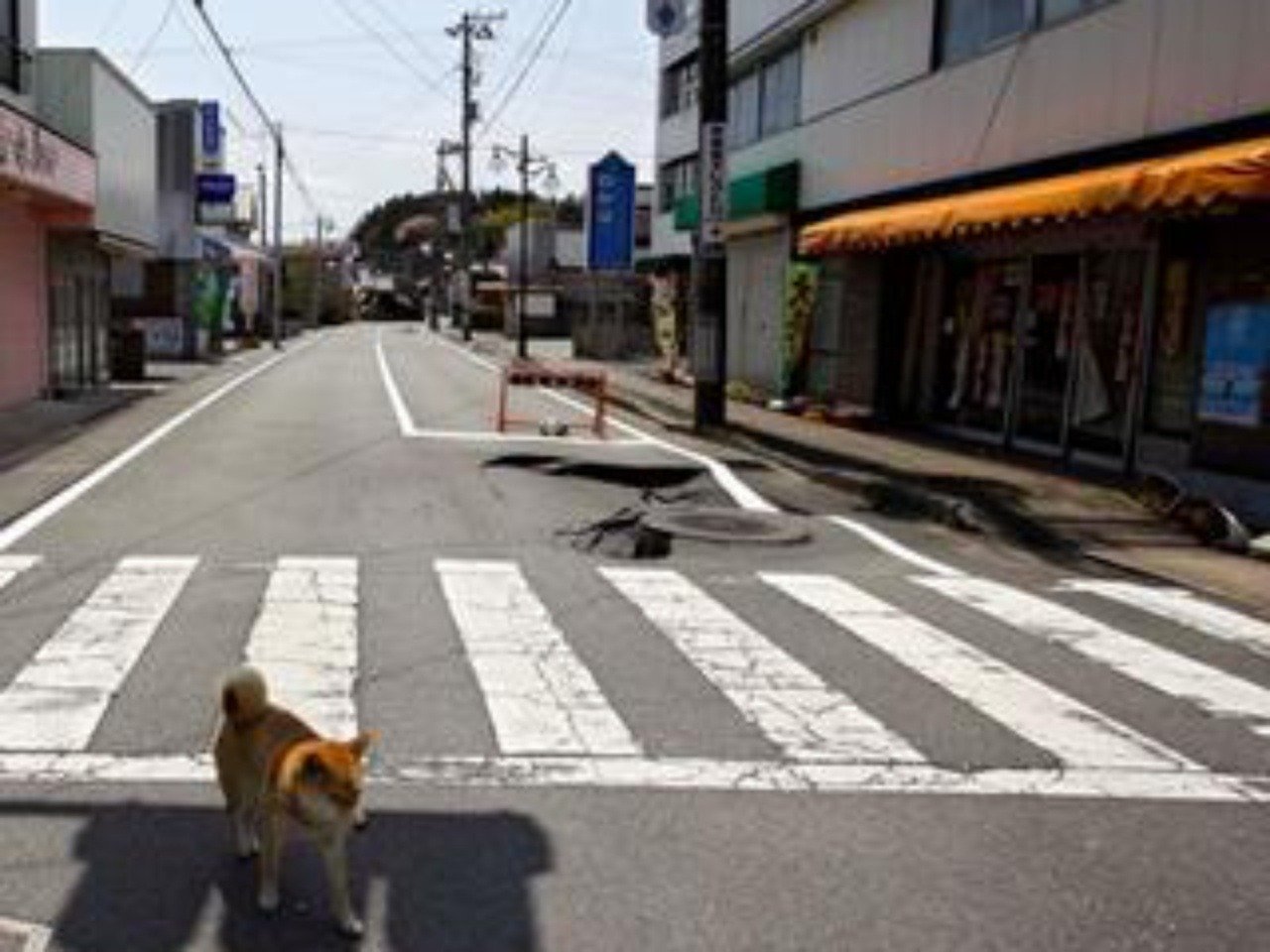 Pusté ulice v okolí Fukušimi