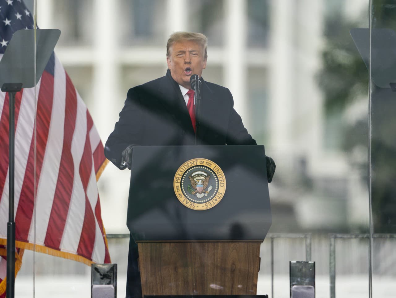 Donald Trump počas útoku na Kapitol