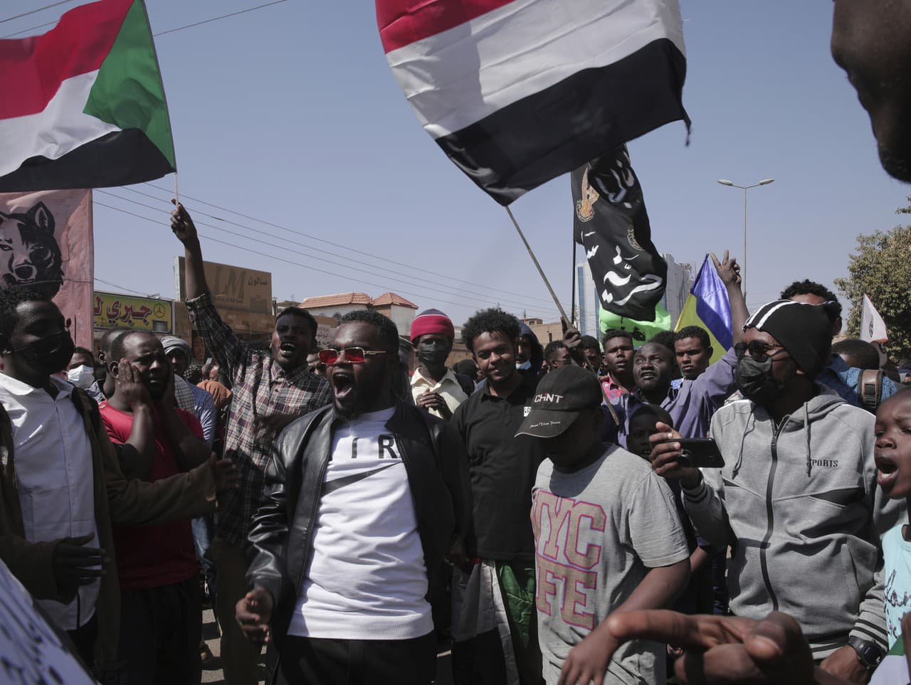 Demonštranti po prevrate v Sudáne