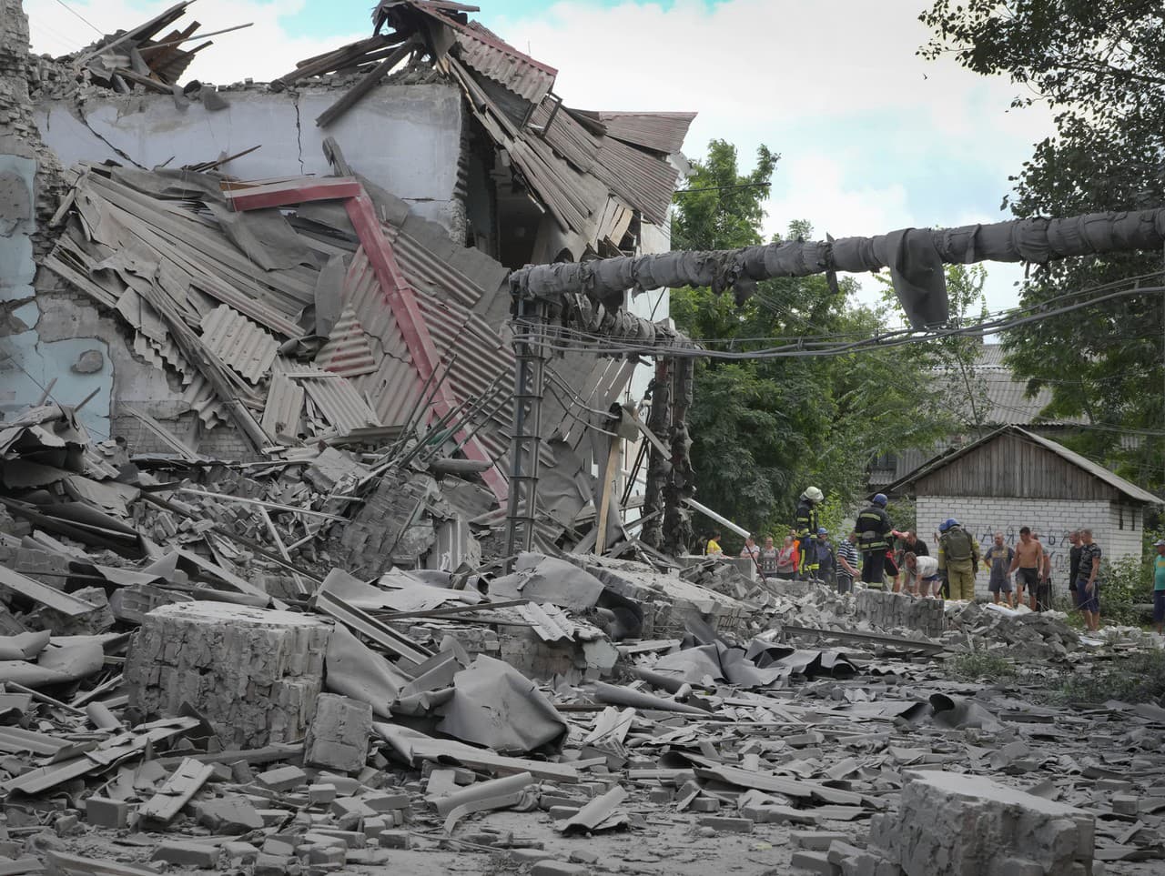 Zničené mesto Lysyčansk
