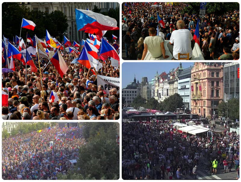Protivládne protesty v Prahe.