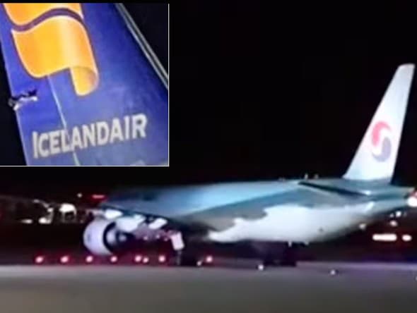 Lietadlo kórejskej spoločnosti Korean Air zasiahlo chvost Icelandairu. 