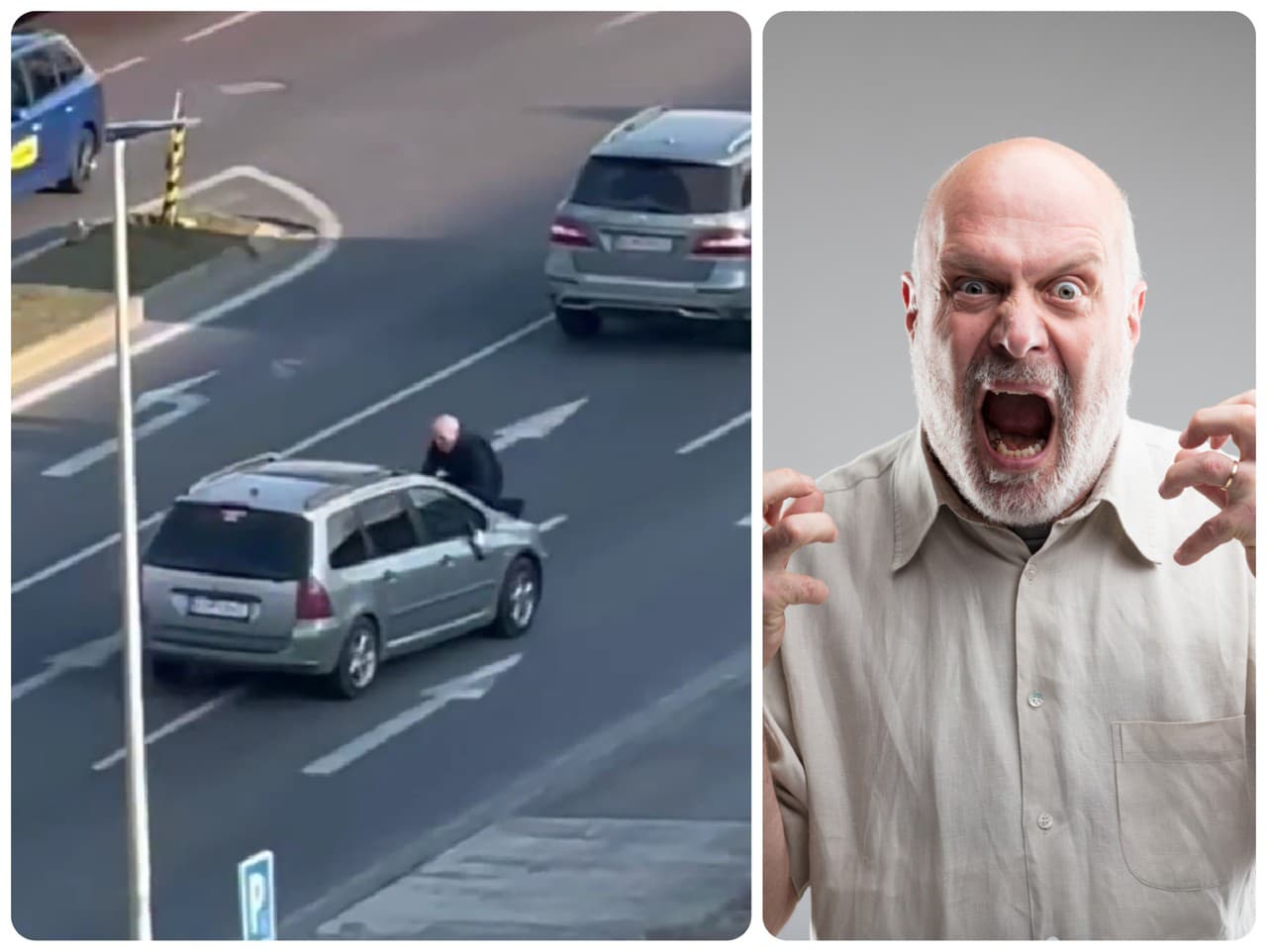 Muž svoj hnev jednoducho nezvládol a vyštveral sa na auto, no to, čo urobil vodič, zrejme nečakal.