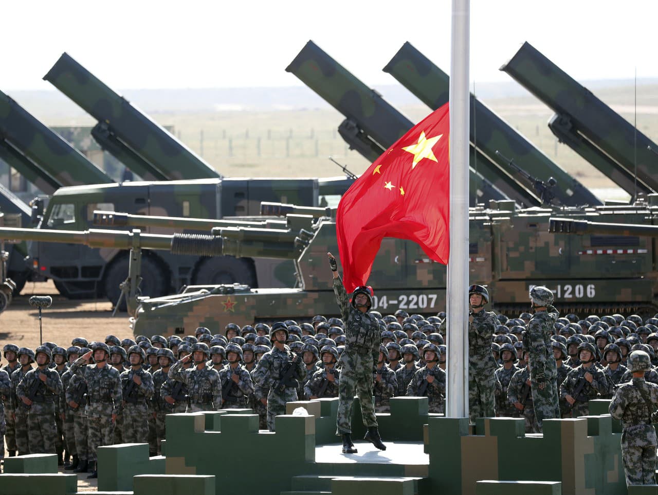 Prehliadka čínskej armády v Pekingu. 