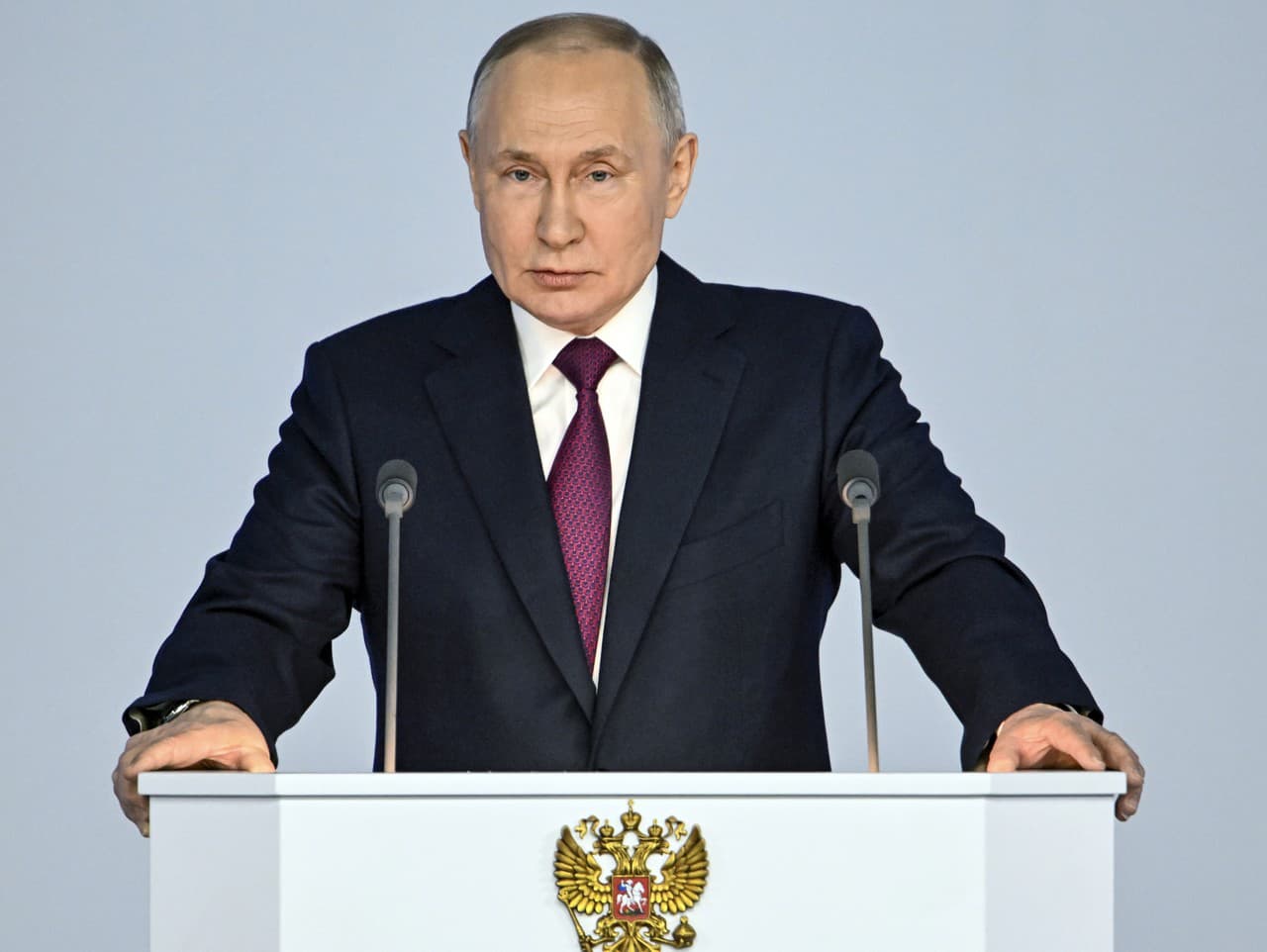 Ruský prezident Vladimir Putin počas prejavu