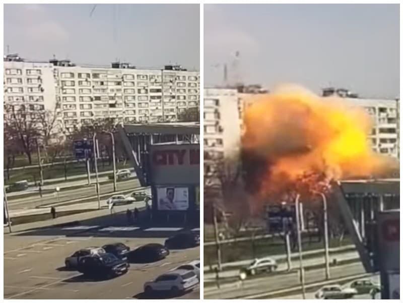 Rusi raketou zasiahli niekoľkoposchodovú budovu v Záporoží.