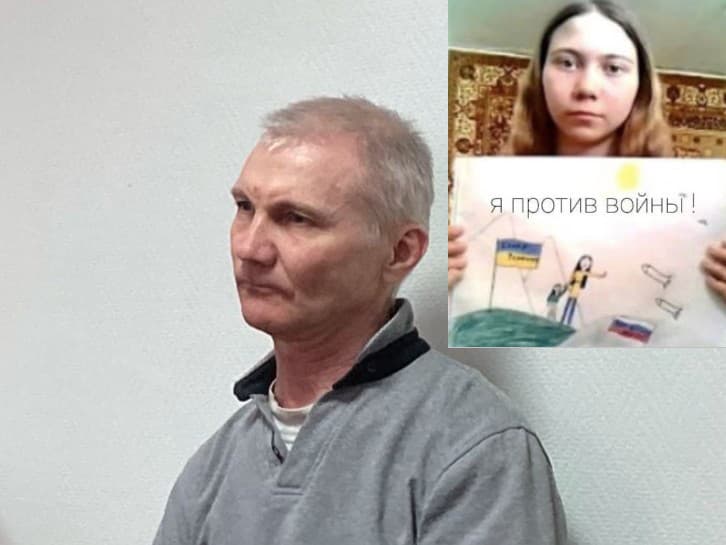 Alexej Maskaľov je za mrežami. Jeho dcéra Máša nakreslila protivojnový obrázok o vojne na Ukrajine
