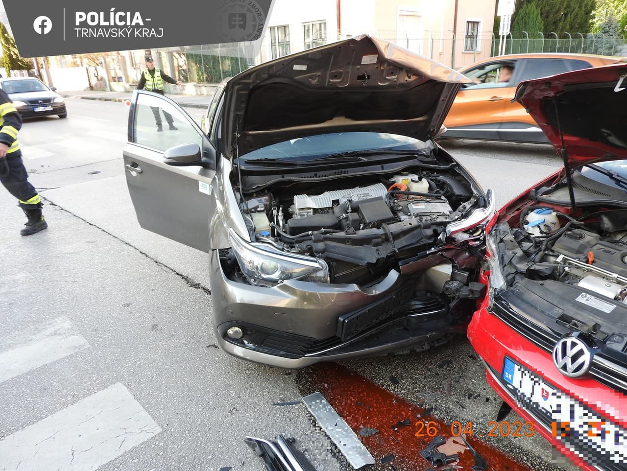 Policajti v Trnave riešili dve dopravné nehody