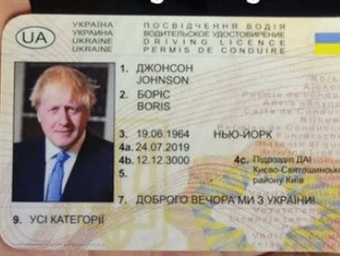 Falošný doklad na meno Boris Johnson