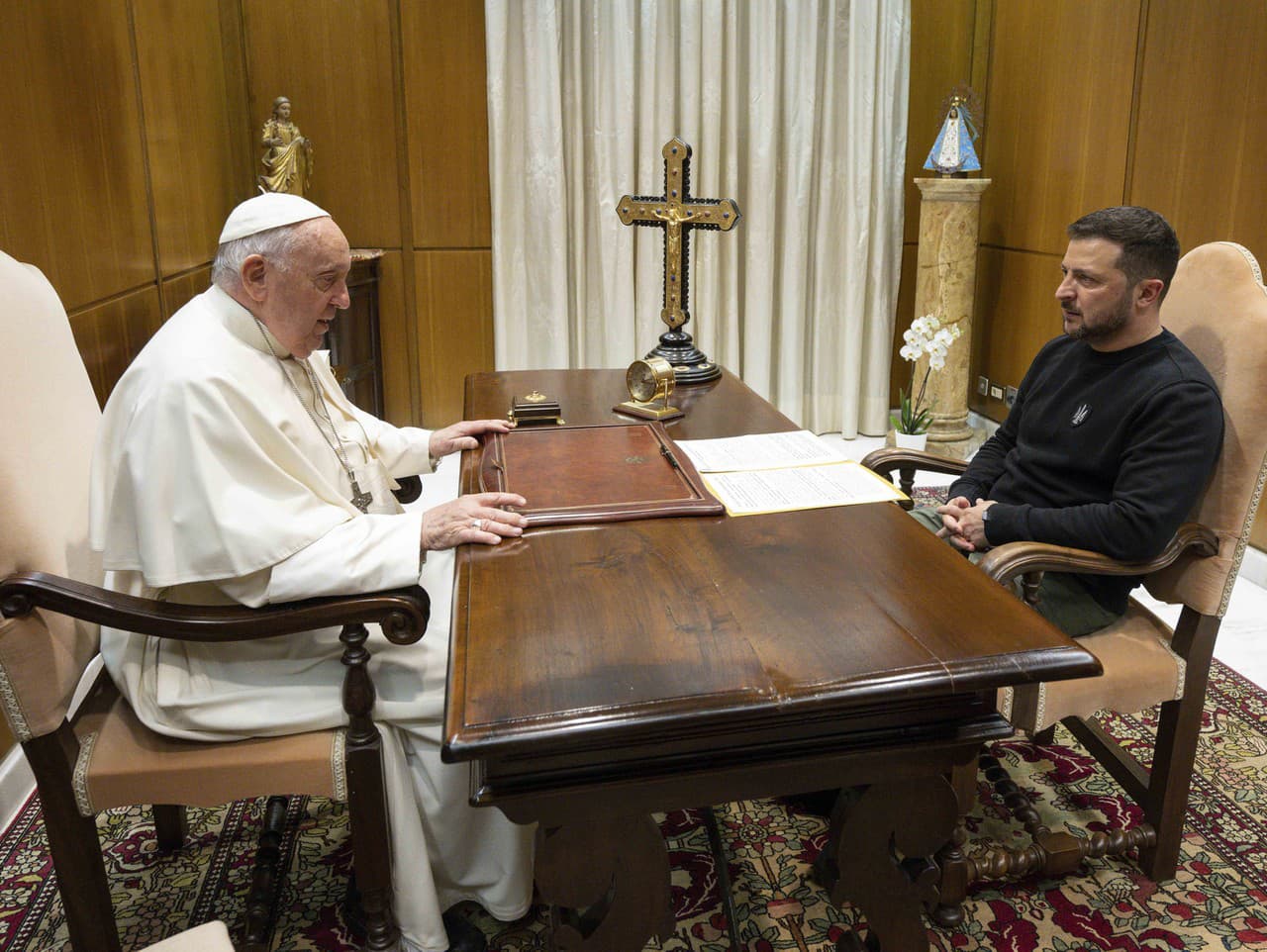 Volodymyr Zelenskyj s pápežom Františkom