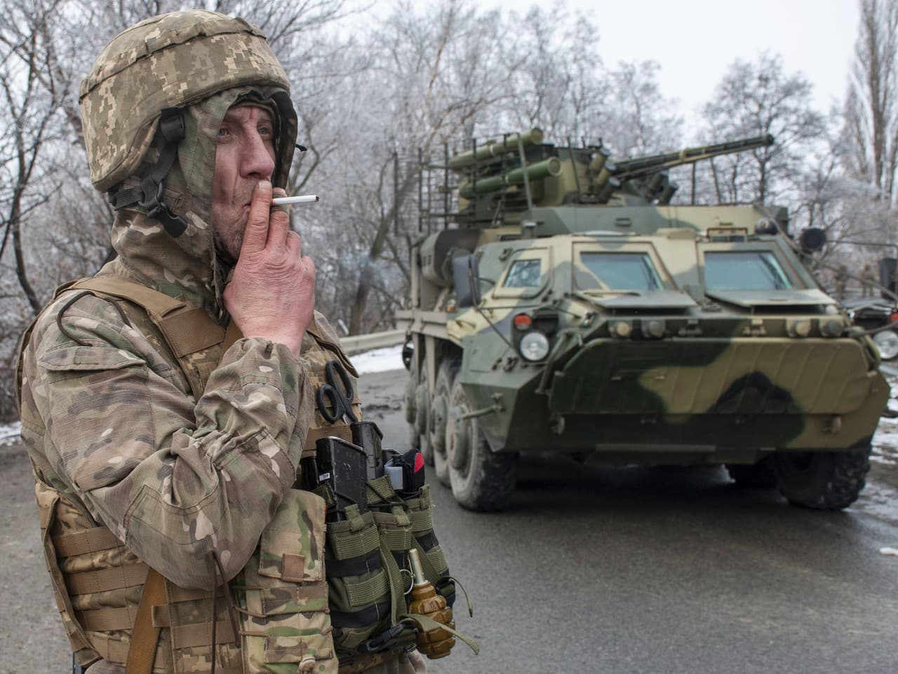 Vojak ruskej armády počas invázie na Ukrajinu