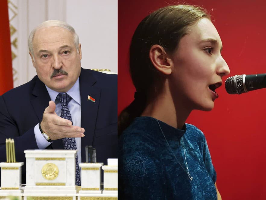 Bieloruský prezident Alexandr Lukašenko a speváčka Patrycja Svitsinová
