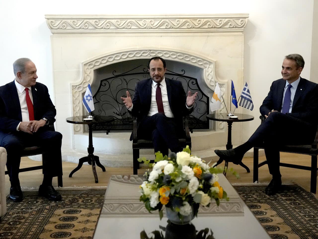 Stretnutie cyperského prezidenta s Netanjahuom a Mitsotakisom