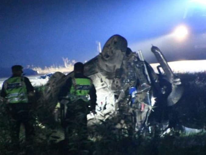 Vozidlo A3 skončilo prevrátené po veľkej nehode na chorvátskej diaľnici DC-22 pri Medži