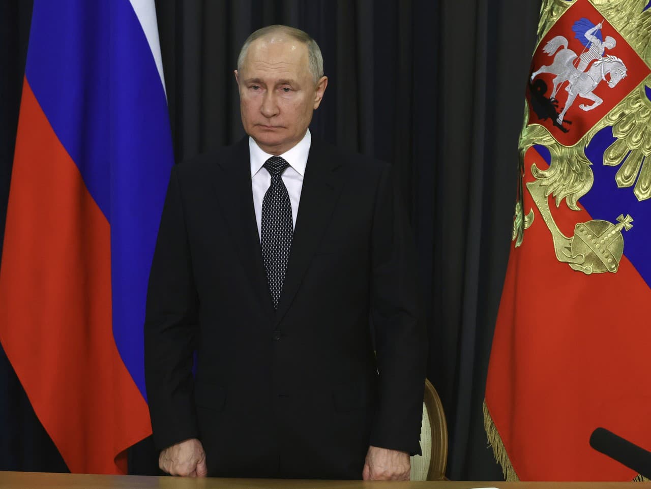 Prezident Ruskej federácie Vladimir Putin na plenárnom zasadnutí ľudovej strany v Moskve