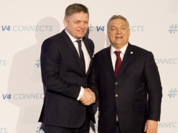 Premiér Slovenskej republiky Robert Fico a jeho maďarsky kolega Viktor Orbán