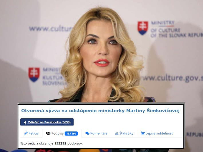 Odstúpenie ministerky kultúry Martiny Šimkovičovej žiada v petícii už viac ako 150-tisíc ľudí