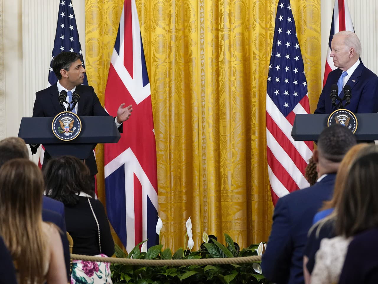 Britský premiér Rishi Sunak a americký prezident Joe Biden