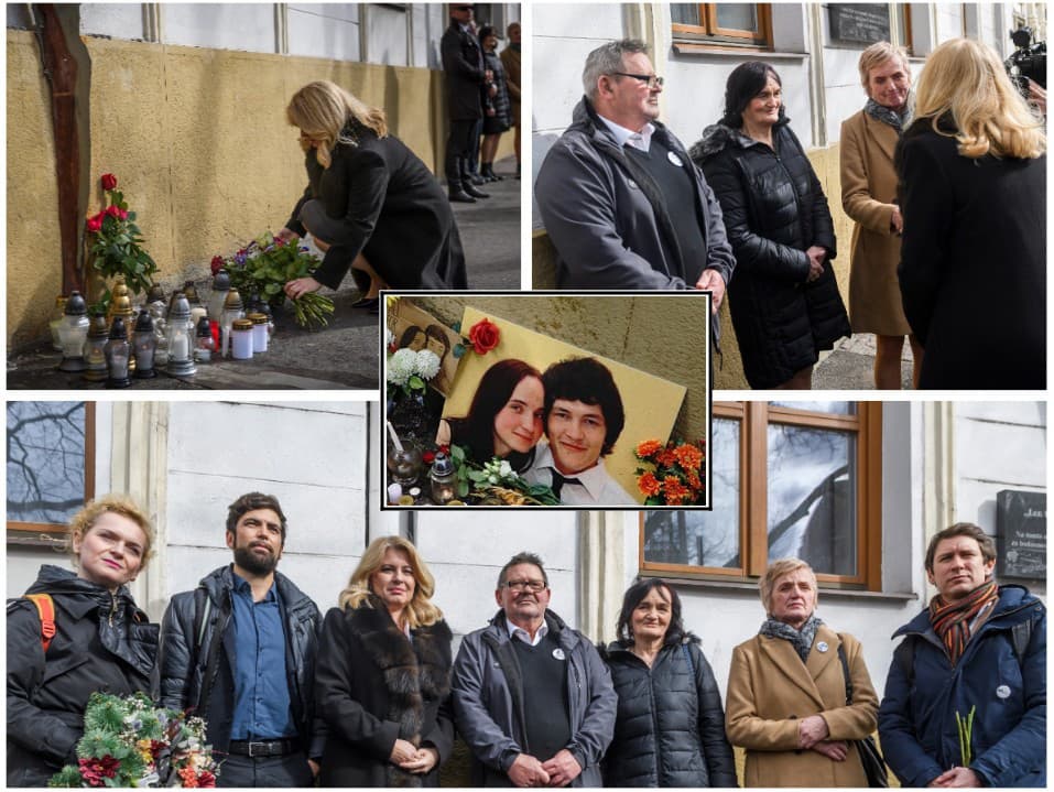 Prezidentka si uctila pamiatku Jána Kuciaka a Martiny Kušnírovej položením kytice a zapálením sviečky pri pamätníku na Námestí SNP v Bratislave. Stretla sa aj s ich rodičmi.