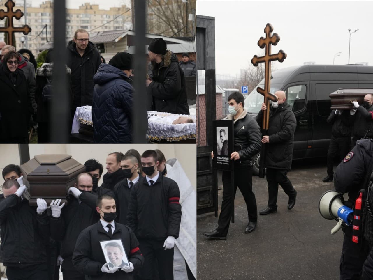 Posledná rozlúčka s Alexejom Navaľným na Borisovskom cintoríne v Moskve. 