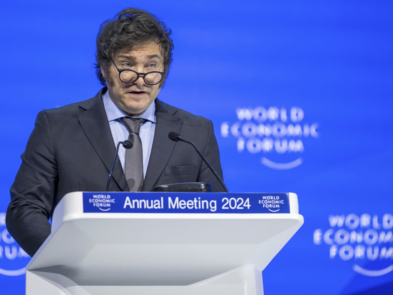 Prezident Argentíny Javier Milei na Svetovom ekonomickom fóre v Davose 