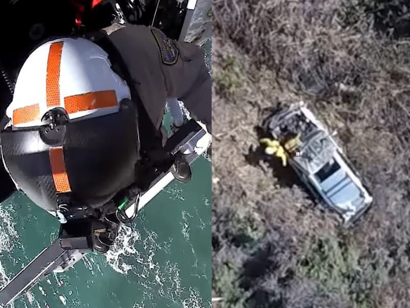 Polícia v Kalifornii zachránila muža, ktorý po havárii na útese dva dni čakal na pomoc