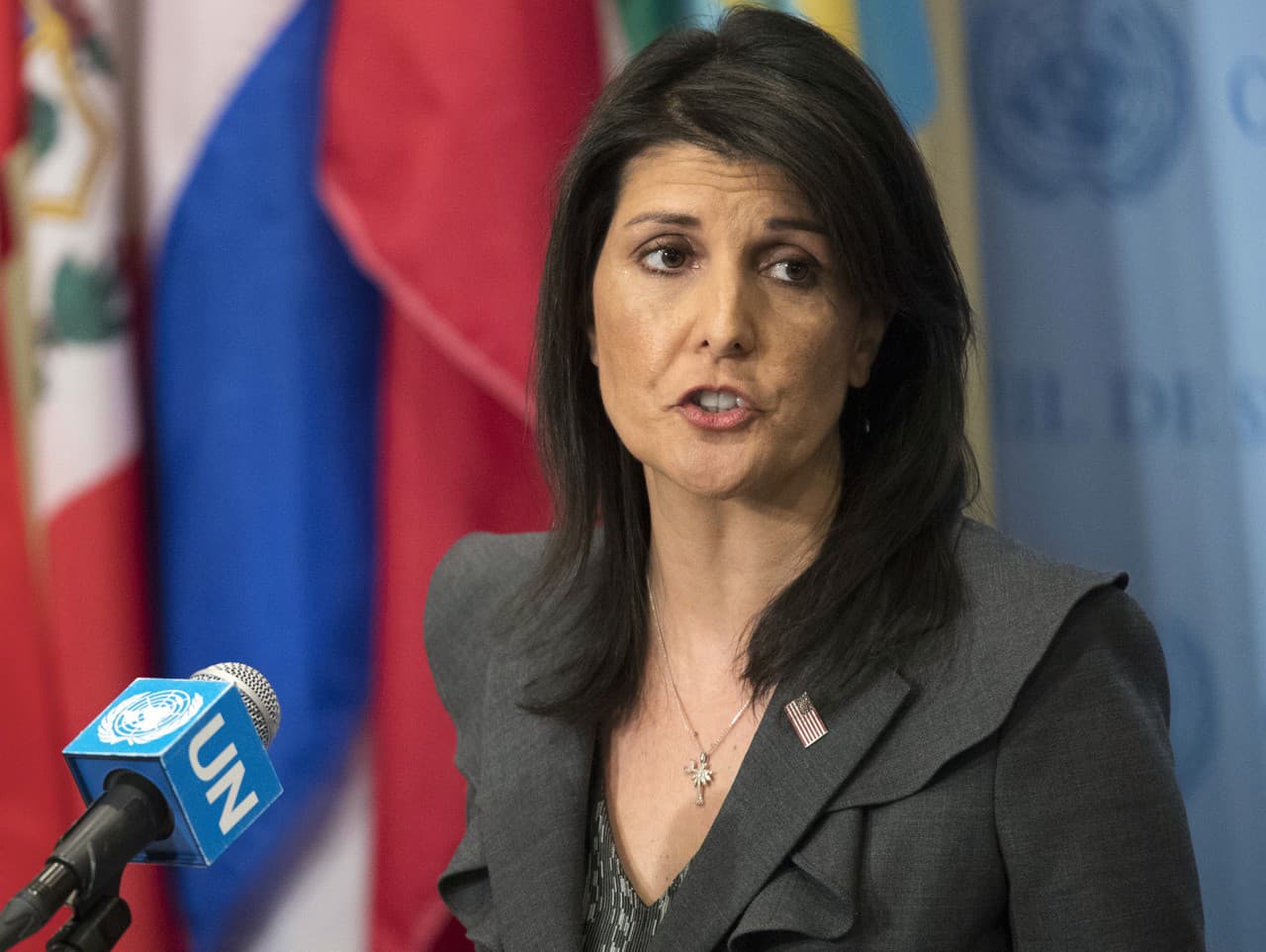 Americká veľvyslankyňa pri OSN Nikki Haleyová. 