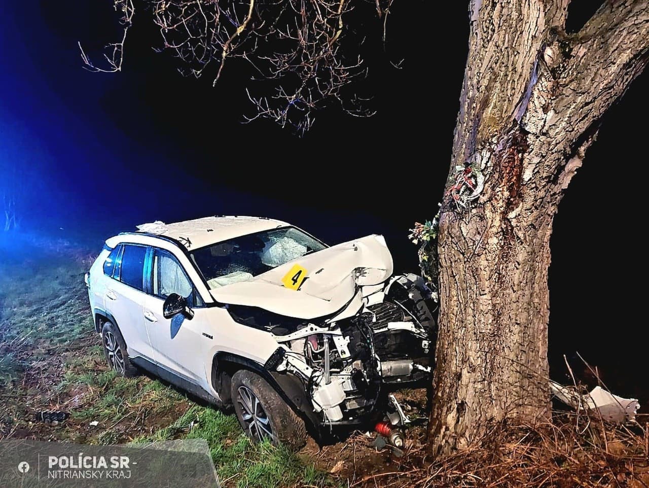 Mladý vodič skončil mimo vozovku a vrazil do stromu, nehodu nemal šancu prežiť