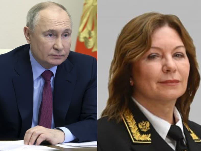 Prezident Ruskej federácie Vladimir Putin a budúca predsedkyňa Najvyššieho súdu Ruskej federácie Irina Podnosovova. 