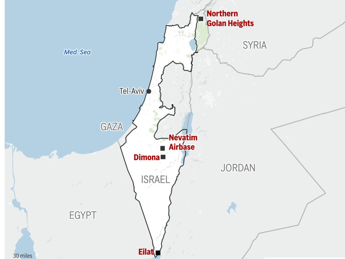 Lokalizované miesta v Izraeli a v jeho blízkosti, na ktoré IDF vydali ochranné varovania pre obyvateľov