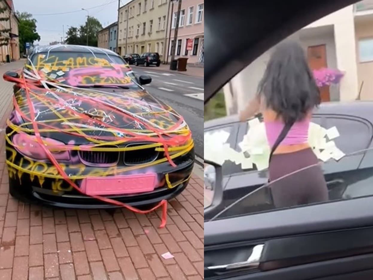 BMW sa stalo obeťou pomsty za neveru. Páchateľku natočili priamo pri čine. 