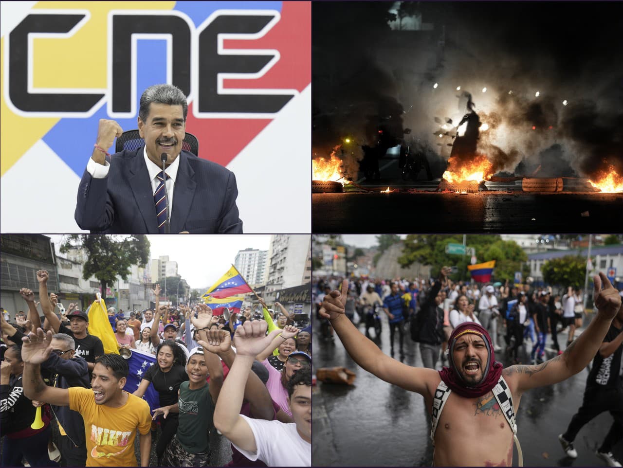 Obyvatelia Venezuely protestujú proti výsledkom volieb.