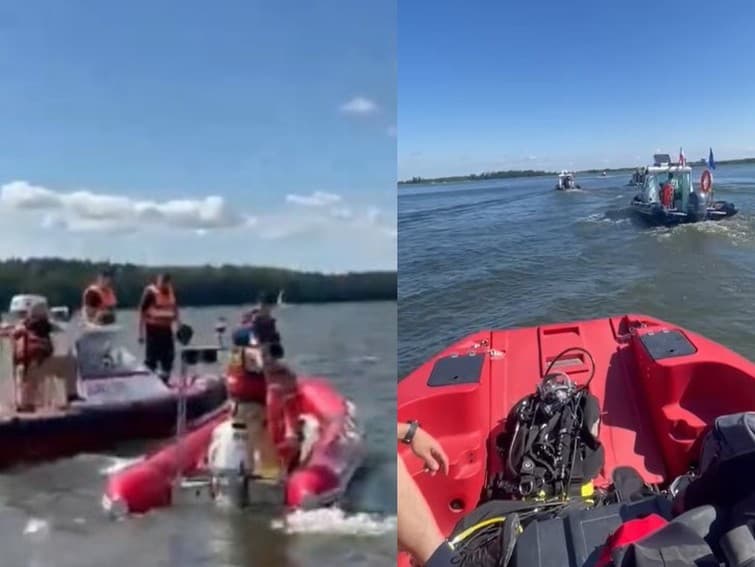 Veľká pátracia akcia v Mikołajskieom jazere na severe Poľska. Z troch osôb sa podarilo zachrániť len dieťa (4)