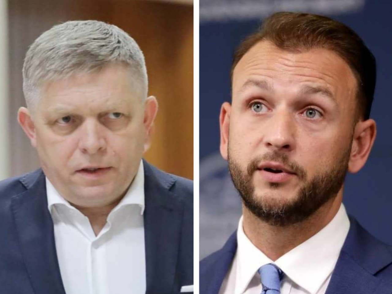 Predseda PS Michal Šimečka, predseda Smeru-SD Robert Fico a predseda Hlasu-SD Matúš Šutaj Eštok