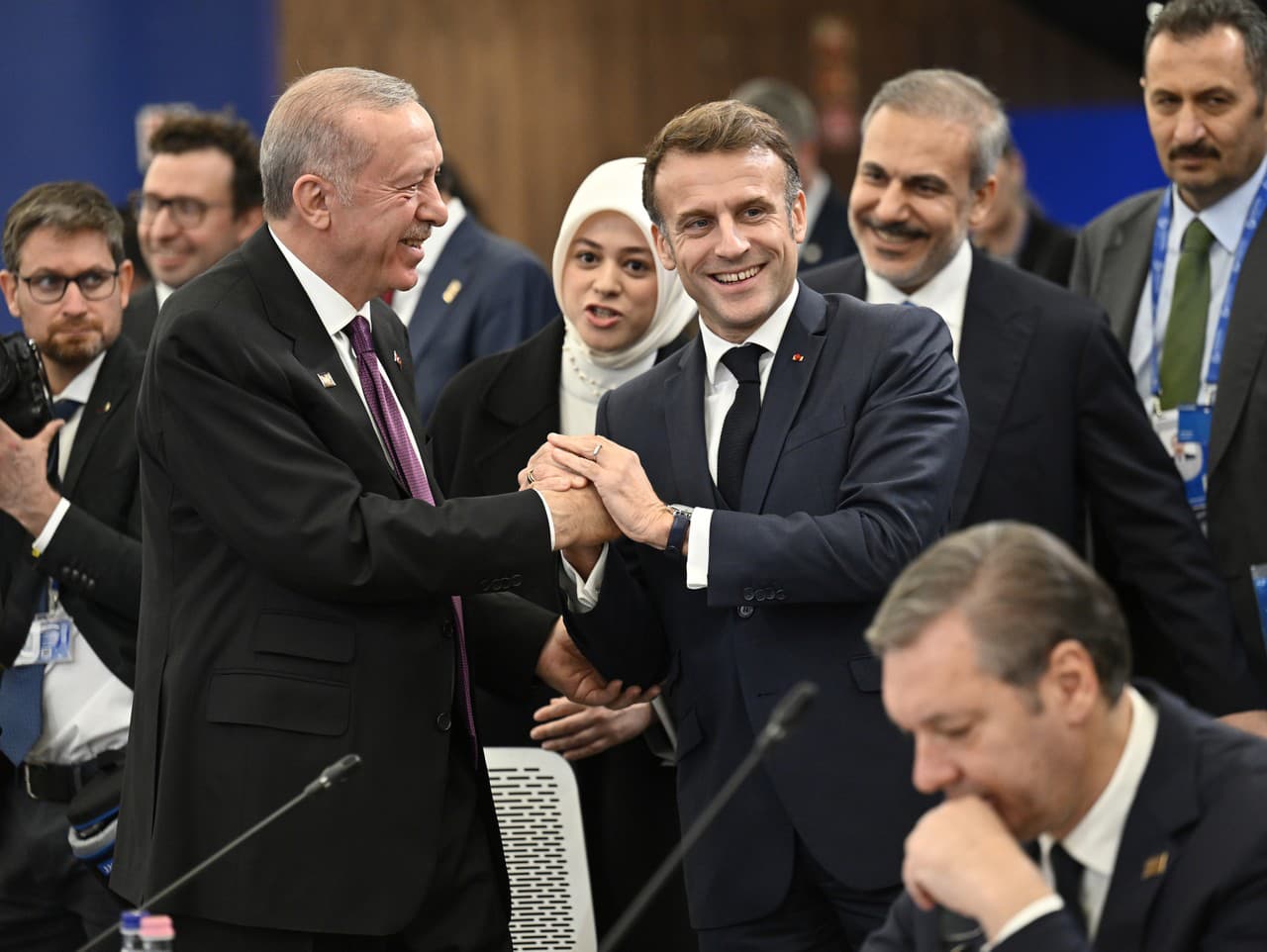 turecký prezident Recep Tayyip Erdogan a jeho francúzsky náprotivok Emmanuel Macron