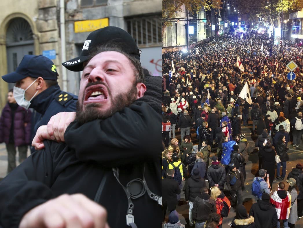 Nespokojná verejnosť zorganizovala v Gruzínsku demonštrácie po oznámení oficiálnych výsledkov parlamentných volieb