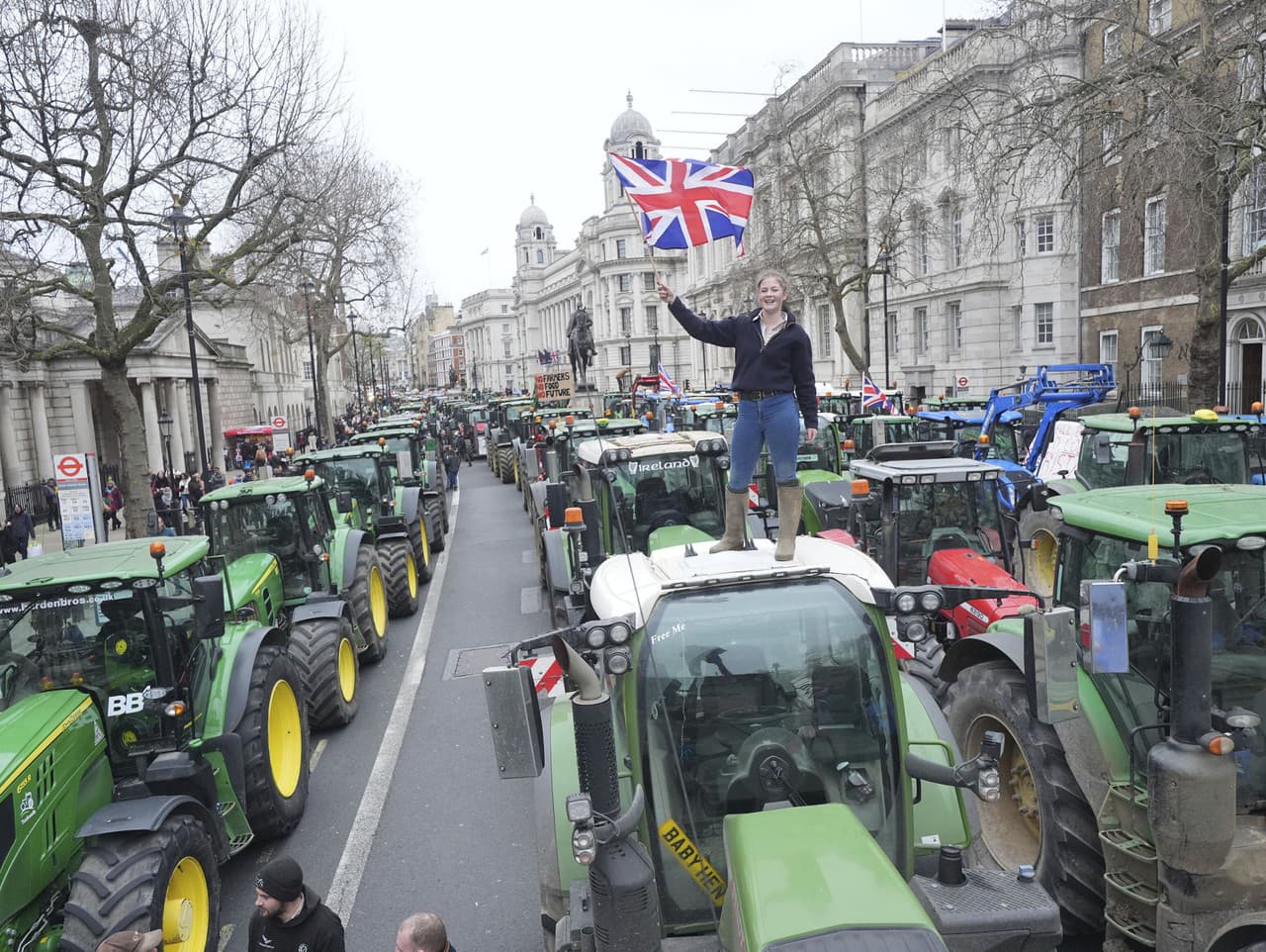 Protest farmárov v Británii.