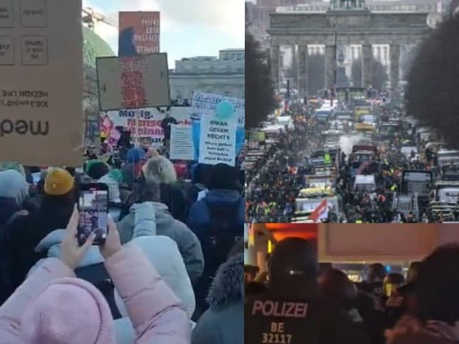 Počas dnešných protestov v Berlíne zasahovali aj policajné zložky 