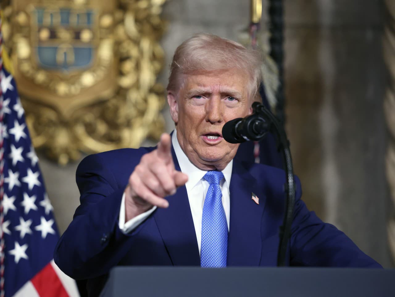 Donald Trump na tlačovke v Mar-a-Lago