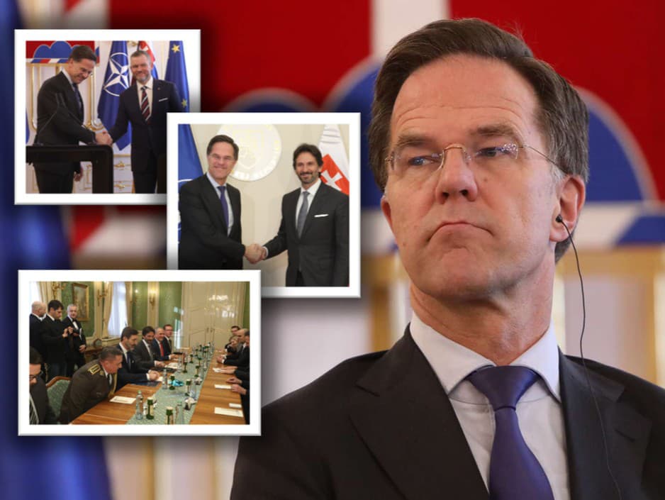 Generálny tajomník NATO Mark Rutte a prezident SR Peter Pellegrini.