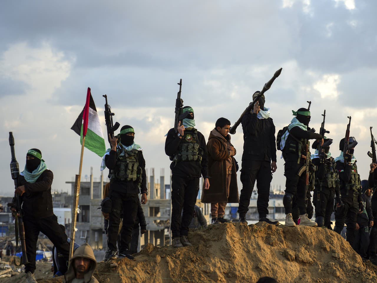Príslušníci palestínskeho militantného hnutia Hamas.